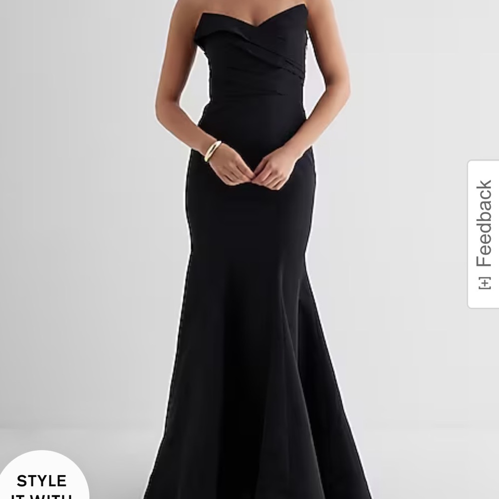 BNWT EXPRESS STRAPLESS CORSET BLACK FORMAL DRESS